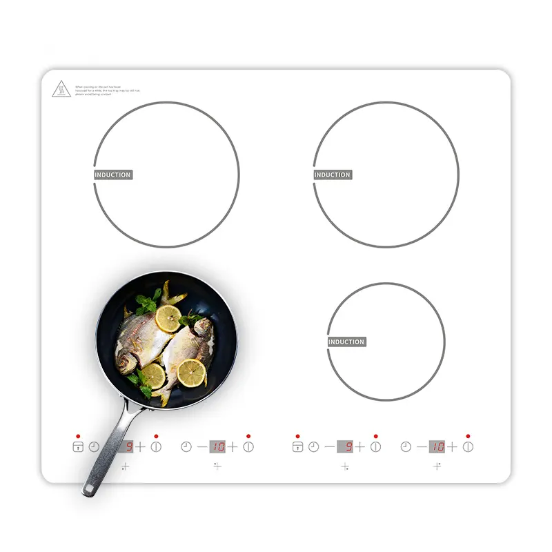 แผงกระจกคริสตัลในตัวดีไซน์แบบในตัวเพิ่มฟังก์ชันการควบคุมแบบสัมผัส6800W เตาทำอาหารเหนี่ยวนำ4หัวเตา