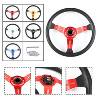 Universel JDM 350mm PU JDM voiture de course volant PU Deep Dish drift Sport