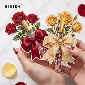 Wedding Souvenirs Anniversary Gifts Round Glass Perfume <b>Bottle</b> 2ml 3ml 5ml 10ml <b>Mini</b> Empty Perfume Samples with Greeting Card - Product Image 5