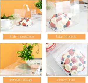 Caja Portátil para Pastel <span class=keywords><strong>de</strong></span> Cumpleaños con Base para Pastel <span class=keywords><strong>de</strong></span> Fondant, Bandeja y Ventana Transparente, Caja para Pastel <span class=keywords><strong>de</strong></span> Queso Mousse Basco - Product Image 2