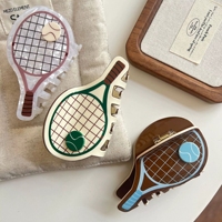 Pince à cheveux en acétate créative et amusante, accessoire raquette de tennis, design dessin animé, 10 cm, pour femme, écologique, style européen et américain
