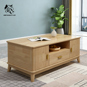 China Wholesale Great Price Custom Logo Stock Ready Ship Modern <b>Solid</b> <b>Wood</b> Coffee Table New Fashion Living Room Furniture - Product Image 1