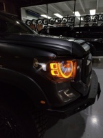 Ensemble de phares LED complets style Defender, lentille de projecteur Halo DRL, boîtier noir pour Toyota Tundra 2014 2015 2016 2017-2021