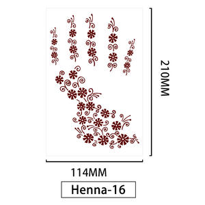 Pegatinas de tatuaje temporal de Henna <span class=keywords><strong>roja</strong></span> de mano completa <span class=keywords><strong>para</strong></span> mujeres tintas a prueba de agua con diseños de tatuaje de Henna - Product Image 6
