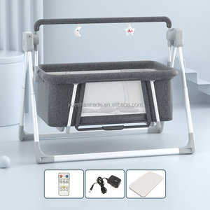 <span class=keywords><strong>Culla</strong></span> Dondolo Regolabile in Metallo per Neonati con Altalena Elettrica Automatica e Musica, Design Pieghevole - Product Image 3