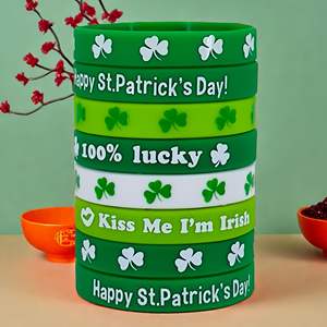 Pulsera de Silicona con Trébol, Brazalete para el Día de San Patricio, Joyería Decorativa Impermeable para Fiestas, para Hombres y Mujeres - Product Image 2