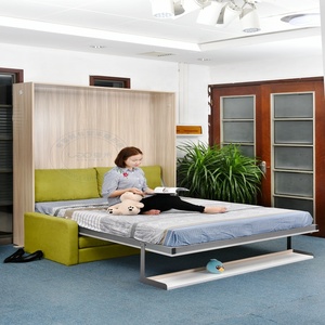 Smarters — <span class=keywords><strong>lit</strong></span> mural vertical personnalisé, avec étagère pour gagner <span class=keywords><strong>de</strong></span> l'espace, <span class=keywords><strong>lit</strong></span> en métal caché avec placard et garde-robe personnalisé - Product Image 3