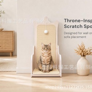 Wooden Cat <b>Scratching</b> <b>Post</b> L Shaped Upright Indoor Cat Tree Durable Minimalist Design Pet Resting Place - Product Image 2