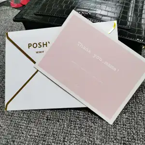 Luxury Gold Silver Foil Emboss 4x6 Wedding Greeting Thank You Gift Notes Cards Set with Envelopes