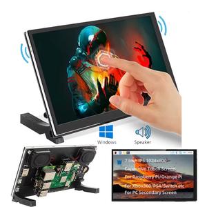 Pantalla Táctil IPS de 7 Pulgadas para Raspberry <span class=keywords><strong>Pi</strong></span> 5, 1024x600 HD LCD, Compatible con HDMI, para RPI 4B 3B+ OPI 5 AIDA64, Pantalla Secundaria para PC - Product Image 1