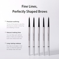 Crayon à sourcils à marque privée avec brosse, 5 teintes, imperméable, longue tenue, logo personnalisé, cosmétiques vegan en gros