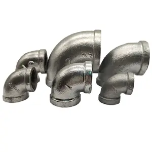Threaded Iron Pipe Fitting Elbow 90 Degree Angled Malleable Cast Iron Black And Galvanized 1/2inch 3/4inch