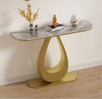 Console d'entrée de style italien, luxe léger, pièce design artistique, table compacte en métal démontable, à poser contre le mur