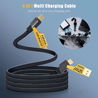 Cargador de Teléfono Taipuxi, Cable de Carga Rápida USB 4 en 1, Trenzado de Nailon Resistente, 65 W, 1 m, Tipo C, Logotipo, Cargadores Multifunción