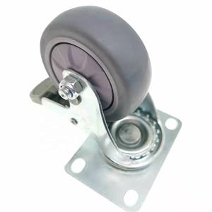 Roue pivotante à frein total 75 mm en TPR pour chariot utilitaire moyen, établi, <span class=keywords><strong>support</strong></span> <span class=keywords><strong>TV</strong></span> et tables - Product Image 3