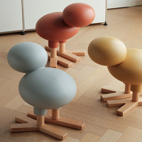 Ensemble de 2 jouets décoratifs modernes nordiques en forme d'oiseau, chaise de loisirs en plastique, décoration créative pour la maison des enfants, haute qualité