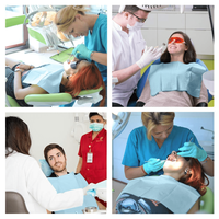 Bavoir dentaire jetable étanche 3 plis en stock prêt accessoire de blanchiment des dents polyvalent vente en gros bon marché pour clinique dentaire