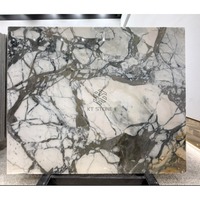 Dalle de marbre KT Stone, base blanche, veinure verte foncée, polie, pour la décoration murale intérieure de luxe