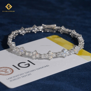 Pulsera de Lujo para Boda, Estilo Tenis, 3mm, Plata de Ley S925, Hip Hop, con Diamantes Cultivados en Laboratorio y Certificado IGI - Product Image 1