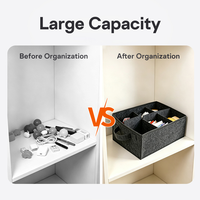 Boîte de rangement pour vêtements en feutre avec séparateurs amovibles, multi-compartiments, portable, écologique, durable, organisateur de bureau, sous-vêtements