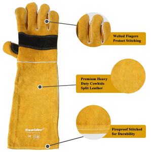 SWELDER 23-Zoll gelb-schwarz <span class=keywords><strong>An</strong></span>-Bite Doppel-Rindleder-Tier-Handschuh für Hunde Katzen Schlangen usw - Product Image 3