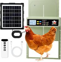 Porte automatique pour poulailler, alimentée par énergie solaire, 4 modes automatiques, capteur de lumière, minuterie, télécommande, sécurité anti-pincement, sauvegarde USB