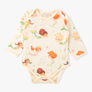 Chemise ample à manches longues avec col de style bavoir et combinaison une pièce pour bébé, idéale comme combinaison de ramper ou pyjama. - Product Image 2
