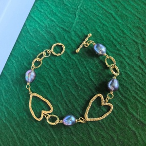 Hochwertiges Natürliches Süßwasserperlen Metall-Ketten Mode-Armband Trendiges 18K PVD Attraktives Damen-Schmuckstück - Product Image 1