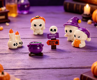 Kit de Scène d'Halloween Effrayante : Figurines Miniatures, Ensemble de Jeu de Potions, Chaudron de Sorcière, Cercueil, Bougie, Jouet Artisanal, Décoration de Fête