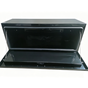 Caja de Herramientas de Acero Negra 113*35*50 cm Rectangular con Cierre de Pestillo, Almacenamiento para Garaje con Pestillos - Product Image 1
