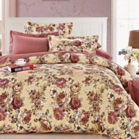 Großhandel Baumwolle Bettwäsche Set Schöne Blume gedruckt Bett bezug Set 3 Stück Full Size Bettwäsche Set für die ganze Saison