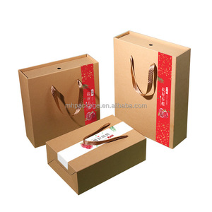 Boîte cadeau en carton ondulé kraft pour fruits secs avec poignée - Product Image 5
