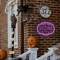 Enseigne néon « Bienvenue, mortels fainéants », lumière murale LED USB pour Halloween, fête, bar à domicile, décoration commerciale