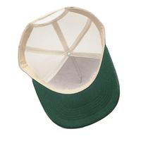 Casquette de camionneur personnalisée bicolore en coton de haute qualité à 6 ou 5 panneaux avec visière verte, vente en gros, casquettes de camionneur en maille