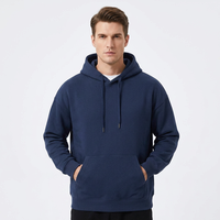 Hoodie Pria 330gsm Bahan Katun 100% Tebal Oversize Drop Shoulder Streetwear OEM Logo Custom