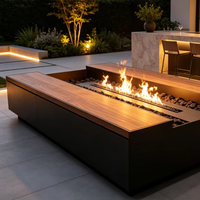 Cheminée au gaz naturel moderne et tendance, grande table de foyer extérieure en acier Corten, robuste, garantie 5 ans, origine Chine