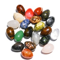 Mini-œufs en cristal poli multicolores de 30 mm en forme d'œuf, pierres de Pâques en cristal