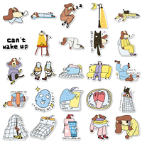 50 pegatinas al por mayor de Dachshunds adorables, diseño de dibujos animados dormilones para decoración de cuadernos, juguetes y material de papelería DIY
