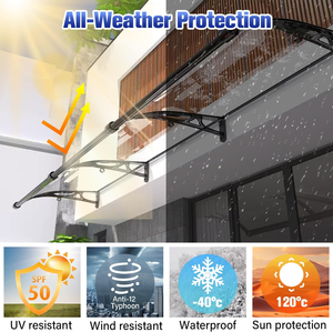 Mái hiên nhôm hiện đại bên ngoài mái hiên thương mại hợp kim nhôm kính hiện đại tán cửa nhôm mái hiên - Product Image 2