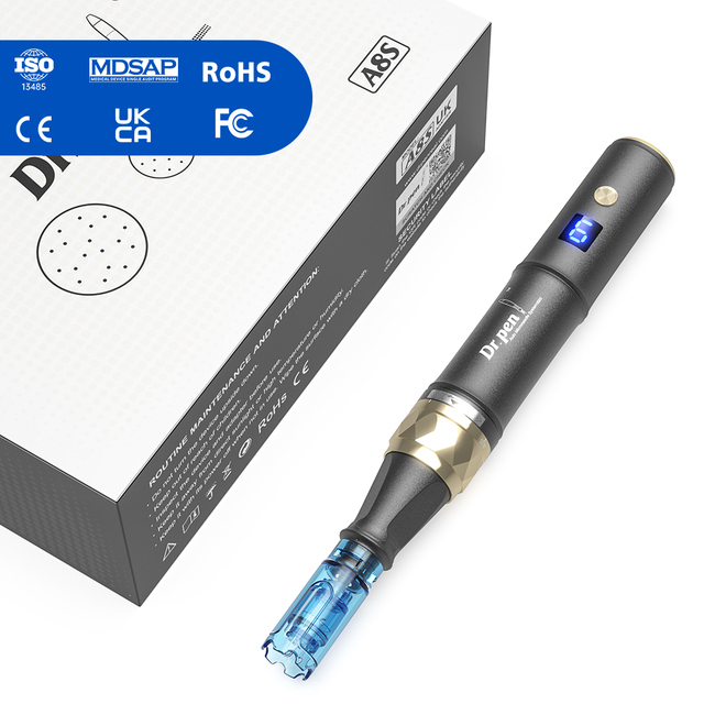 2025 Best Seller Dr pen A8S Wired Wireless 2-Battery Electric Microneedle Pen LED US Anti-Aging Facial Skin Care Machine