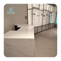 Bureau moderne Comptoir de réception à surface solide Petits bureaux de réception pour clinique Comptoirs de réception en marbre artificiel