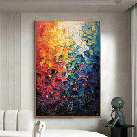 Peinture à l'huile abstraite texturée originale en gros, peinture murale moderne vibrante en 3D, peinture décorative apaisante peinte à la main
