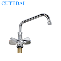 Beste Messing verchromt 9 Zoll Höhe Einloch 32mm Industrial Style 2 Handgelenk Griff Küchen armatur für Krankenhaus küche