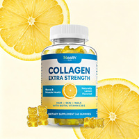 Gummies de collagène hydrolysé personnalisées OEM 10g pour la beauté de la peau, des cheveux, des ongles et des muscles, enrichies en biotine et vitamines, pour femmes, fabriquées en usine GMP