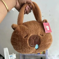Sac à dos en peluche Oem de haute qualité avec fermeture à glissière 20cm petit sac en peluche Kawaii Capybara sac à main pour enfants
