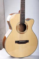 La Chine personnalisé Premium contreplaqué pas cher 41 40 pouces épicéa haut Folk Jazz Guitarra manche en acajou plein noyer guitare électrique acoustique