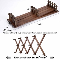 Porte-chapeaux mural extensible en bois avec plusieurs crochets pour l'entrée, la salle de bain, le placard, le rangement et l'affichage