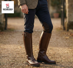 Botas de Montar Personalizadas para Hombre, Altas hasta la Rodilla, Color Marrón Oscuro, Cuero Genuino Pulido, Antideslizantes, Estilo Vintage de Caballero, Hechas a Medida en Fábrica - Product Image 1