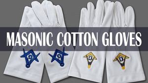 Guantes masónicos de algodón para mascarillas, manoplas bordadas, personalizadas, color blanco, estrella del Este OES - Product Image 6