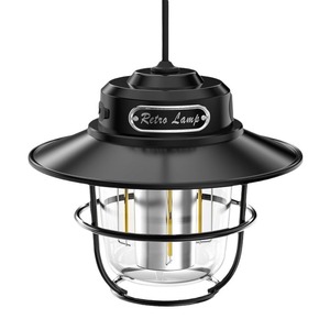 Lanterne de camping rétro à LED solaire, lumière chaude, crochet extérieur, lumière d'ambiance, contrôle du gradation progressif par bouton - Product Image 2